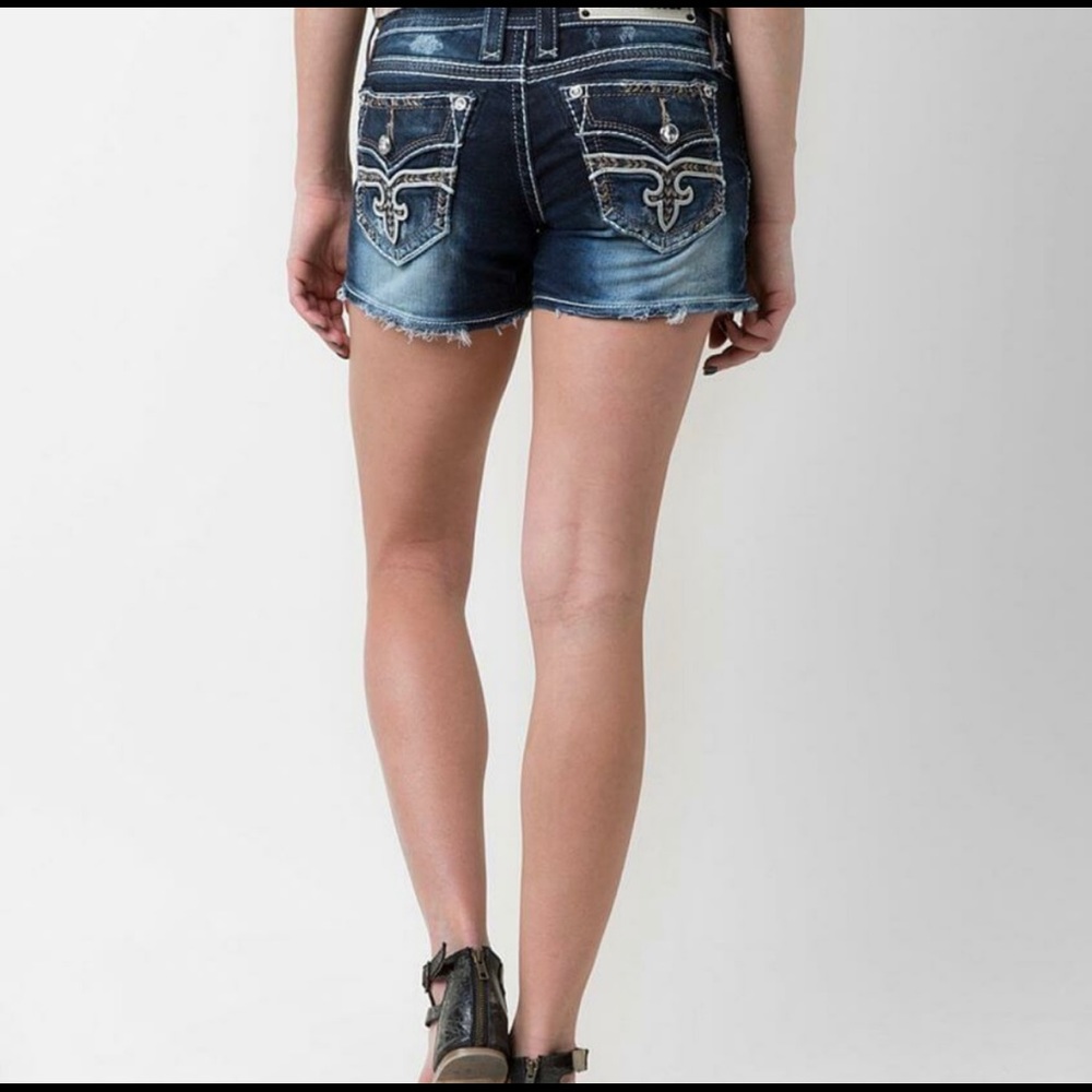 Rock Revival Linnett Shorts - Distressed - Rhinestones - SZ 28 - Picture 5 of 8